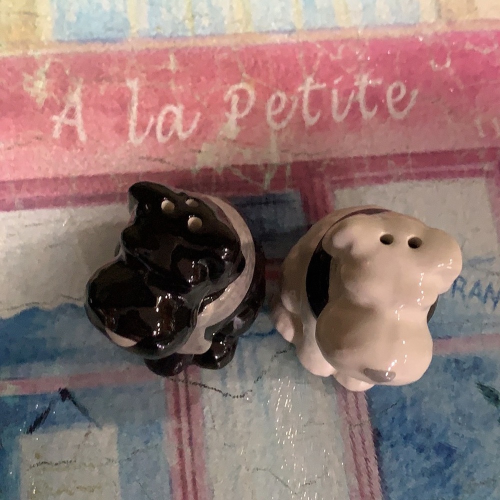 Scottish Terrier salt & pepper shakers Black & White Dogs - Picture 5 of 6